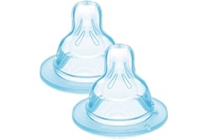 MAM Juego de 2 tetinas tamaño 2, flujo medio, de silicona SkinSoft, 2+ meses