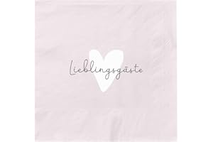 ‎GRAFIK-WERKSTATT Grafik Werkstatt Servietten mit Spruch | 20 Stück | 12,5 x 12,5 cm | rosa | Lieblingsgäste
