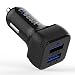 Produktbild iXboost iX-1S Speed Charge 4.8A Mini Dual USB Auto-Ladegerät Auto Adapter mit Intelligent IC 2 Port Kfz Ladeadapter für alle Handy z.B. Samsung/HTC/Huawei/LG/OnePlus/iPhone 7 uvm. schwarz
