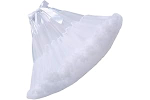 VALICLUD Falda Tutú de Tul para Mujer Falda Enagua Burbuja Vestido Lolita Vestido Bajo Falda Princesa Ballet Danza Pettiskirts 45Cm