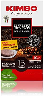 Kimbo, Espresso Napoletano, 120 Cialde Caffè Compostabili ESE, Miscela Forte e Corposa, Intensità 10/13, Tostatura Medio-Scura, 8 Pack da 15 Cialde