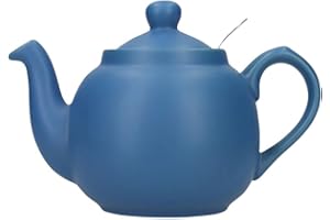 London Pottery Théière rustique avec infuseur dans une boîte cadeau, en céramique, bleu nordique, 4 tasses (1,2 litre)