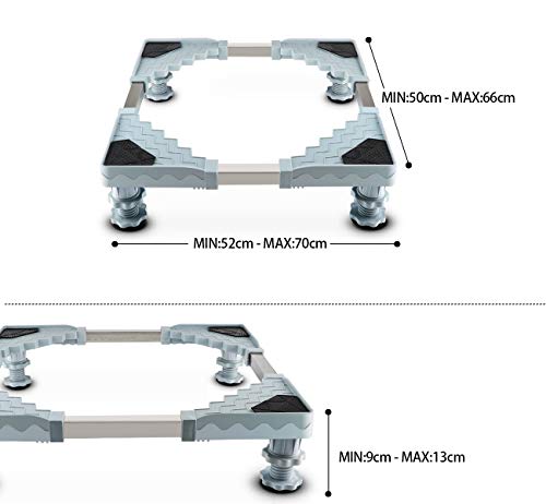 Waschmaschine Sockel Untergestell für Kühlschrank Verstellbare Sockel für Trockner, Waschmaschine und Kühlschrank(50-66CM) – Bild 3
