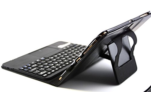 MQ – Galaxy Tab S 10.5 Bluetooth Tastatur Tasche mit Multifunktions-Touchpad | Hülle mit Bluetooth Tastatur und integriertem Touchpad für Samsung Galaxy Tab S 10.5 LTE SM-T805, Tab S 10.5 WiFi SM-T800) | Layout: Deutsch | Schwarz - 2