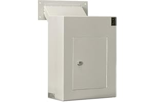 PROTEX SAFE CO. Protex WDC-160 Wall/Door Through Drop Box,for Keys, car remotes, Cash, Checks and envelopes, Metal Baffle, Pre-drilled mounting Holes,Double Steel Door, with Adjustable Chute