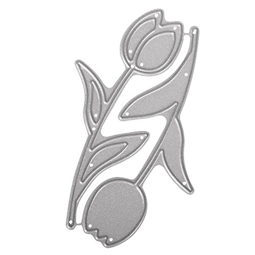 RAYHER 59230000 Stanzschablonen Set, Double Tulips, SB-Btl, 2 Stück, 2,8 x 6,5 cm