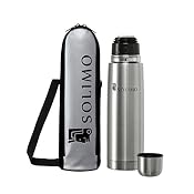 Solimo Stainless Steel Flask, 500ml, Silver