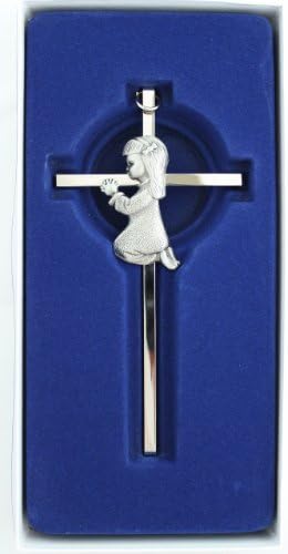 Silver Girl wall Cross Infant Blessing Baby Plaque Wall Decor Hanging Infant Gift Communion Baptism Birthday Great Gift New