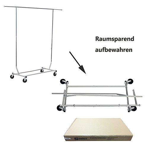 Seelux Industrie Kleiderständer auf Rollen 80kg ausziehbar zusammenklappbar Höhenverstellbar - 4