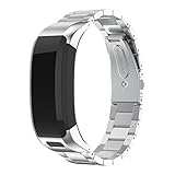 IGEMY Edelstahlarmband für Garmin VIVOsmart HR, Metallbänder Zubehör (Silber)
