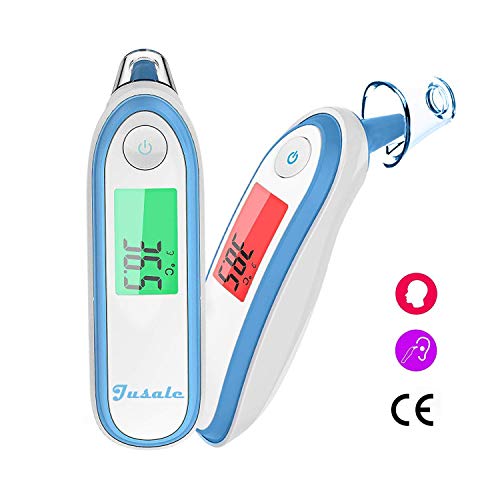 Termómetro Digital Bebé, Jusale Termómetro Frente y Oído-Termómetro Infrarrojo Médico de 2 Modos para Bebé,Niño,Adulto con Función de Lectura Instantánea,Alerta de Fiebre,Certificación CE
