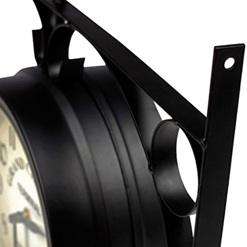 vidaXL Zweiseitige Wanduhr RETRO Look GRAND CENTRAL Bahnhofsuhr Antik Stil Uhr 30010 - 4