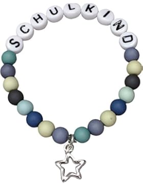 Schulkind-Armband - Jungen - Sommerfarben mit Sternanhänger