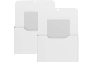 MoKo Magnetic File Holder, A4 Large Size Refrigerator Storage Organizer Magnet Pencil Cups Marker Paper Letter Pen Holder Stationery Supplies for Classroom Office Home, 2 Pack, White