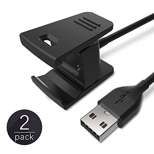 [2-PACK] TUSITA Chargeur pour Fitbit Charge 2 - Câble USB pour câble de recharge 100cm - Accessoires pour moniteur de fréquence cardiaque et de fitness