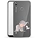 Produktbild Finoo Hülle für Huawei P20 Lite - Handyhülle mit Motiv und Optimalen Schutz Tasche Case Hardcase Cover Schutzhülle - Elefanten Schaukel Hase