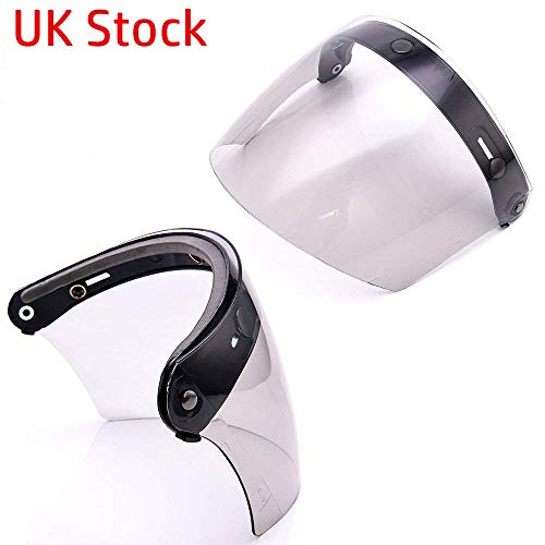 MOTORFANSCLUB Visera para casco integral de motor, visera para casco integral de moto, visera para casco integral, visera fuerte tintada Race 3, visera plateada Openline Versp Visors