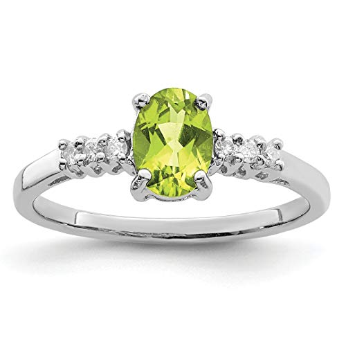 925 Sterling Silver Green Peridot Diamond Band Ring Stone Gemstone Fine Jewelry For Women Gift Set