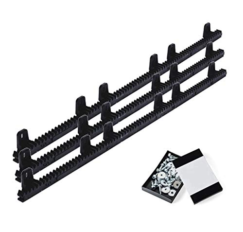 Pack cremallera nylon estandar para motor corredera, compatible con cualquier motor del mercado, alta calidad, interior en acero reforzado, con tornillos de fijación. (3 METROS)