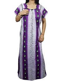 Indiatrendzs Women Maxi Nighty Cotton Printed Summer Nightwear Night Gown 48"