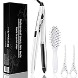 【Garantía de seguridad】Férula de material cerámico especial, sin uso del cabello, el uso prolongado no daña el cabello, mantiene el cabello saludable y sedoso. La plancha para el pelo tiene un área resistente al calor en el extremo para evitar quemaduras en las manos. Apague automáticamente el sistema y apague automáticamente la plancha de pelo después de una hora de arranque para garantizar su seguridad.