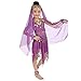 Produktbild Lonshell Kinder Mädchen Bauchtanz Chiffon Kleid Tanzkostüme Outfit mit Münzen Ärmellos Tanzkleid Partykleid Ägypten Tanz Belly Dance Performance Kleid