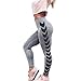 Produktbild Damen Sporthose ,Sonnena Frauen Lady Arrow Print Yoga Skinny Workout Gym Leggings Fitness Sports abgeschnitten Hosen Casual Hohe Taille Leggings (S, Grau)