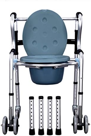 HJHY® walking aids, Sitting and walking aids   Commode Toilet chair Walker Belt wheel With seat Walking the handrail Bath chair