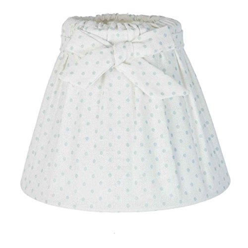 Clayre & Eef 6LAK0339 Lampenschirm Stoff Punkte blau ca. Ø 17 x 13 cm