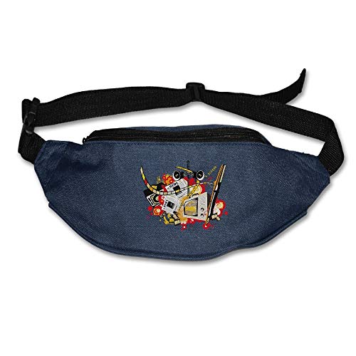 Unisex Pockets Creative Design Fanny Pack Waist/Bum Bag Adjustable Belt  Bags Running Cycling Fishing Sport Waist Bags Black