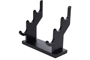 OLYCRAFT Wand Stand 3 Tiers Black Wizard Wands Stands14x5x13cm Wooden Sword Stands Wood Magic Wand Holder Risers Wizard Stand Display for Wands Small Swords Collection Table Display