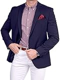 Slim Fit Struktur Sakko, figurbetont geschnittener Einreiher-Blazer in dunkelblau