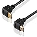 Produktbild BestPlug 50cm Universal HDMI Kabel mit Ethernet / HDMI Stecker 90° abgewinkelt auf HDMI Stecker 270° abgewinkelt vergoldet / High Speed / geeignet für 3D HD FullHD UHD 4K / Schwarz