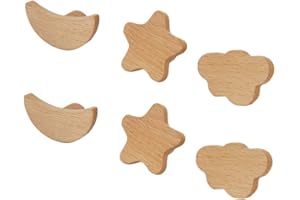 AOIXBCUROC Yinitoo 6 pomelli per porte bambini, Manopole dei cassetti, con nuvole di luna stella per armadio guardaroba per camerette