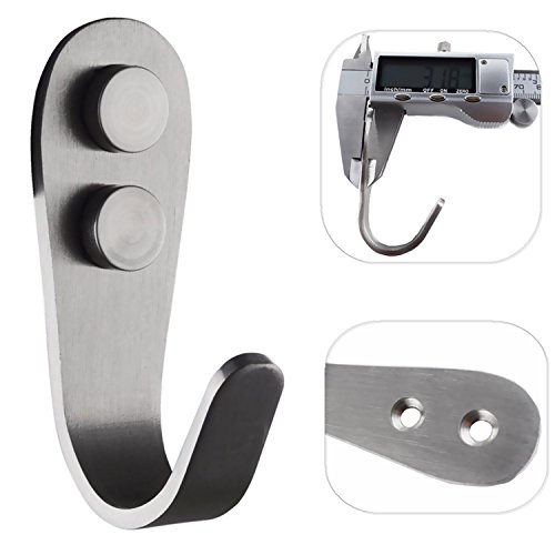 OUTOWIN Kleiderhaken Handtuchhaken 10er-Set, aus hochwertigem Edelstahl, Wandmontage, Dicke: 3mm - 6