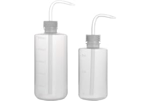 StonyLab 2-Paquete 250 ml/500 ml Botella de Lavado, Botellas de Plástico para Lavar con Presión, LDPE Material con Boca Estrecha, Squeeze Wash Bottle - 250 ml/500 ml