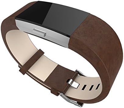 Fitbit Charge 2 Accessory Bands Leather Bracelet Strap,Secure Adjustable Buckle Fastener For Fitbit Alta (Tan, Fit(5.8" - 8.1"))