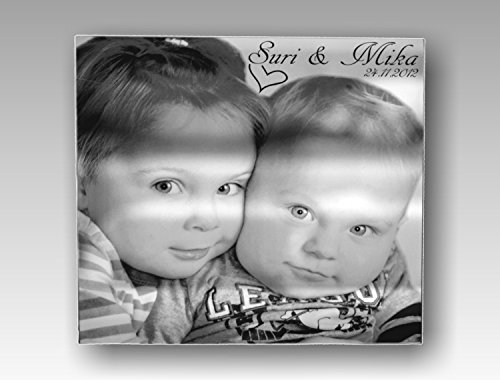 SPIEGEL MIT GRAVUR SPIEGEL MIT FOTOGRAVUR 30×30 CM HOCHZEITSGESCHENK, GEBURT, LIEBE, GEBURTSTAG - 3