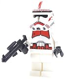 LEGO Star Wars - Minifigur Clone Trooper / Shock Trooper Episode 3 mit Sturmgewehr - rote Markierungen auf Helm und Oberk�rper - Star Wars