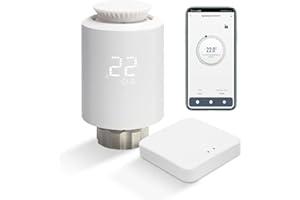 KETOTEK Elektroniczny inteligentny termostat grzejnikowy zestaw z bramką Zigbee WiFi Starter Kit Programowalne termostaty WiFi Inteligentna kontrola ogrzewania przez App,Alexa Google Assistant,Smart Life,Tuya