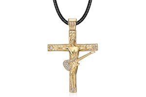 BOBIJOO Jewelry - Pendentif Johnny Hallyday Croix Guitare Acier Inoxydable Or Diamant