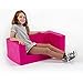 Children's Comfy Foam 2 Seater Mini Sofa in Pink. Soft, Colourful, Comfortable & Lightweight with a Removeable Cover