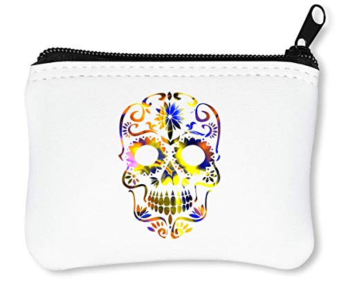 Preisvergleich Produktbild Beautiful Death Tripy Acid Skull Reißverschluss-Geldbörse Brieftasche Geldbörse
