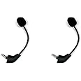 Alphatec 2 Pack Replacement HyperX Game Mic 3.5mm Microphone Boom for Kingston HyperX Cloud, Cloud X, Cloud 2 II, Cloud Core and Cloud Pro Silver Gaming Headsets