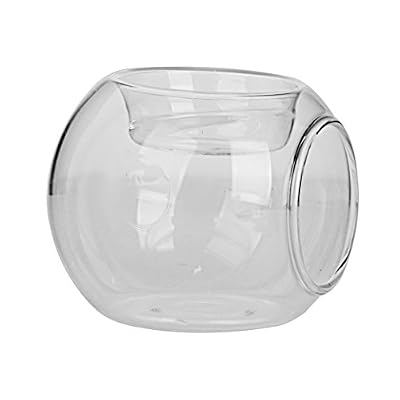 Générique 2-en-1 Bougeoir Vase en Verre Transparent pour Plante Fleur Paysage Miniature