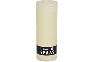 Spaas Rustic Unscented Pillar Candle 68/190 mm, 95 Hours, Ivory