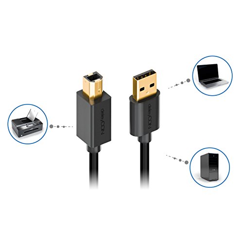 deleyCON [2m] USB 2.0 High Speed Kabel – PREMIUM USB 2.0 Datenkabel / Druckerkabel – USB A-Stecker zu USB B-Stecker – Übertragungsraten bis zu 480Mbps – geschirmtes, flexibles PREMIUM USB 2.0 High Speed Kabel – schnelle und sichere Datenübertragung – passgenaue, stabile USB Stecker – abwärtskompatibel zu USB 1.1 – Farbe: Schwarz - 5