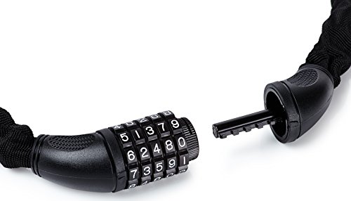 Fahrradschloss Zahlenschloss bei Camden Gear. Fahrradschloß Kettenschloss für Fahrrad und Motorrad Mit Zahlenkombination. Schloss Zahlen Schwarz - 7