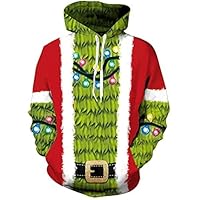 HAXNOHEY Aux Femmes Veste Moche Drôle Noël Manche Longue Sweats à Capuche Nouveau Coloré Renne Pull De Noël Animal Imprimer Des Couples Encapuchonné Sweat Pour Hommes Et Femmes M
