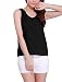 Move&Moving(TM) Women Sweet Soft Deep V Neck Knot Back Chiffon Tank Top Black XS